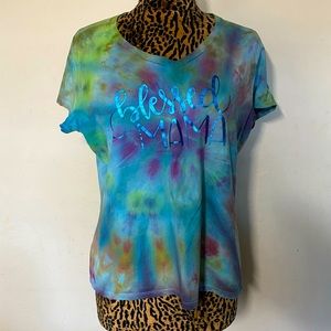 Handmade Blessed Mama Tie Dye T-shirt